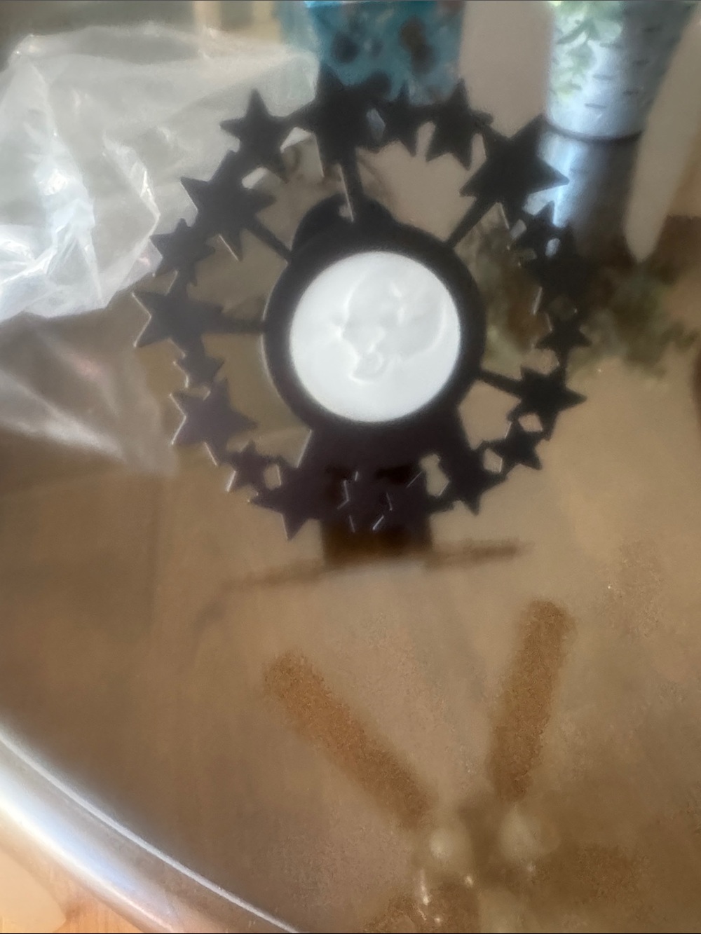 Brand New Decorative Sun and Stars candle holder  Wall Accent in Black and White